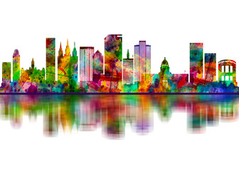 Obraz premium Salt Lake City Utah Skyline. Cityscape Skyscraper Buildings Landscape City Downtown Abstract Art