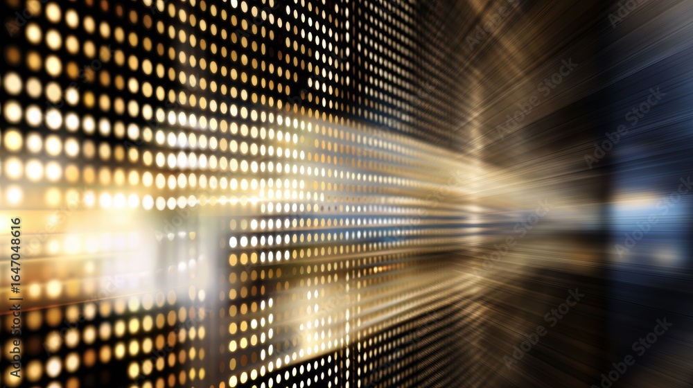Poster abstract light patterns create dynamic motion in a modern digital environment with vibrant colors