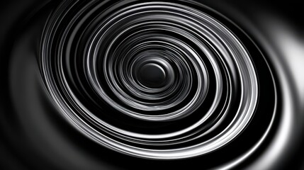 Abstract swirling black and silver pattern creating a sense of depth and movement