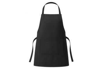 Naklejka premium Clean black apron with central pocket, perfect for chefs and cooking enthusiasts, isolated on transparent background