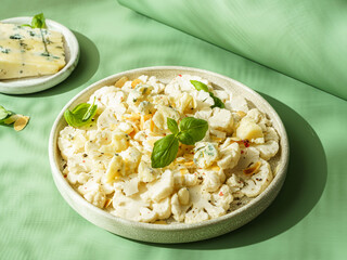 fresh cauliflower salad with cheese