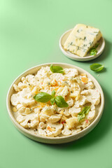fresh cauliflower salad with cheese