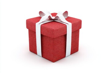Obraz premium Red gift box with white ribbon (2)