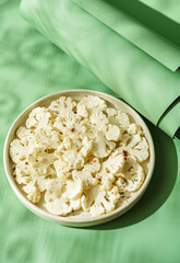 fresh cauliflower salad with cheese
