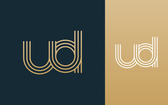 Modern elegant ud letter logo design vector illustration