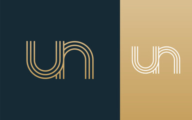 Modern elegant un letter logo design vector illustration