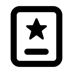 Obraz premium Black And White Mobile Ui Favorite Document Icon