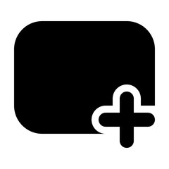 Fototapeta premium Rounded Rectangle Plus Icon