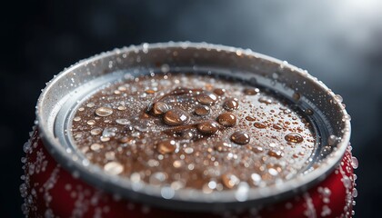 Cold Soda Can Macro, Dew Drops, Refreshment - Macro photography