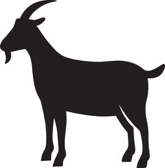 Fototapeta premium Sturdy Goat Silhouette Profile Illustration
