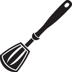Obraz premium Illustration of a black kitchen spatula