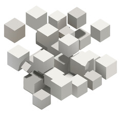 Modern isometric cubes create abstract geometric design with clean lines for business, technology, and science uses