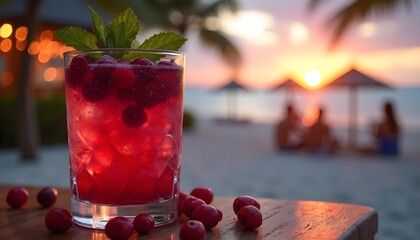 "Christmas Berry Punch Drink at Tropical Island Holiday Resort"