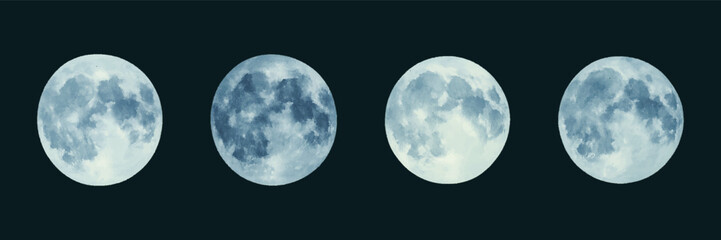 watercolor moon bundle set collection