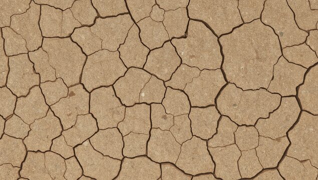 Dry cracked earth desert texture, top-down aerial view, minimalist abstract natural pattern - Powered by Adobe