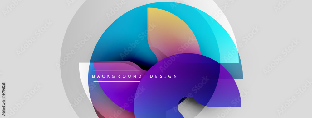 Poster abstract colorful shapes overlap, creating dynamic visual effect. modern design elements suggest inn