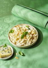 fresh cauliflower salad with cheese