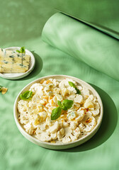 fresh cauliflower salad with cheese