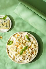 fresh cauliflower salad with cheese