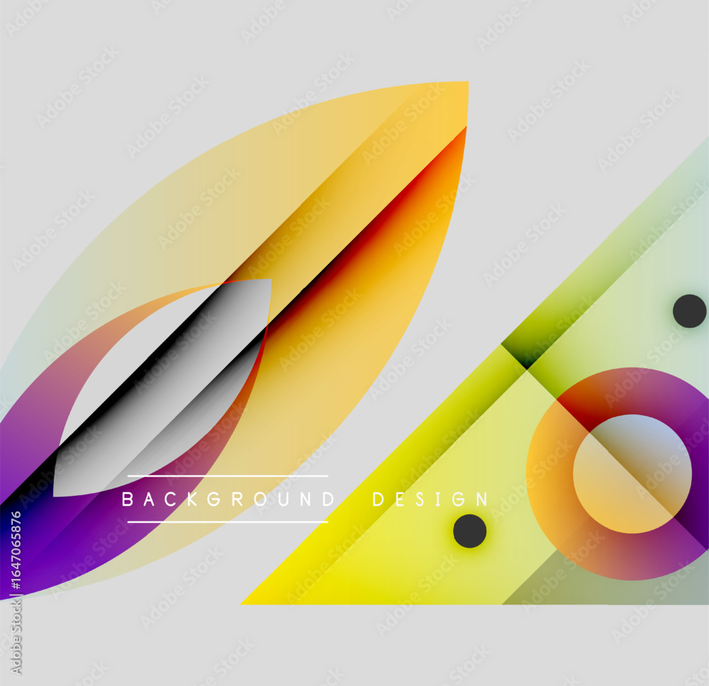 Poster abstract colorful shapes overlap, creating dynamic visual effect. modern design elements suggest inn