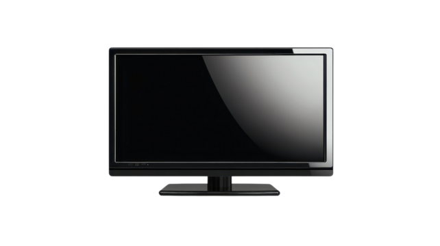 Sleek flat screen television positioned on a stand, highlighting a modern and minimalist aesthetic in a stylish room