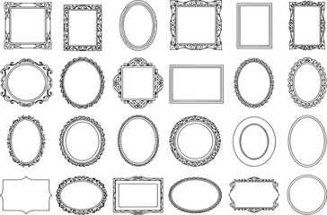 Collection of vintage and grunge postage stamp frames and vector border design elements