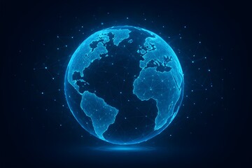 Fototapeta premium Futuristic Holographic Globe with Digital Network Connections
