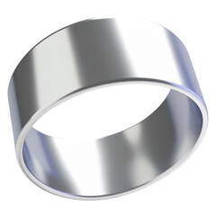 Simple Silver Ring Object, Reflective Metal Element, Transparant Shape