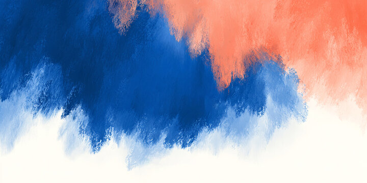 FONDO ABSTRACTO CON TEXTURA ACUARELA MINIMALISTA EN AZUL Y CORAL