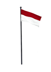 Indonesian Flag Waving on Pole – Digital Illustration