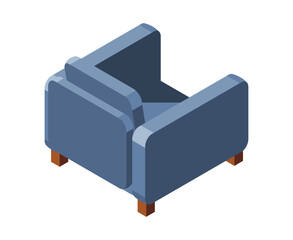 Isometric sofa. Modern sofa. Comfortable and cozy soft furniture. Isometric home furniture. Living room furniture
