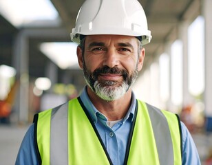 Construction worker smiles confidently