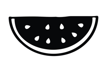 Watermelon slice silhouette vector, Watermelon slice vector clipart