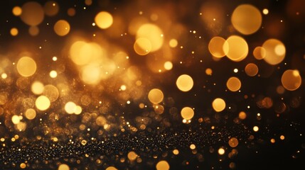 Golden Bokeh Background with Shimmering Lights and Soft Focus