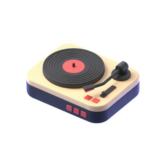 Fototapeta premium 3d rendered illustration of a vintage turntable isolated on transparent background