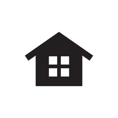 Black House Symbol with Central Window Grid