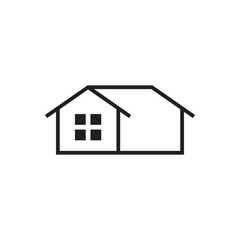 Black House Symbol with Central Window Grid