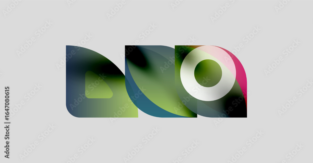 Poster abstract graphic design features overlapping colorful shapes. soft gradients create modern visual im