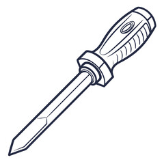 Fototapeta premium Screwdriver tool for repair work equipment isolated on white background vector illustration