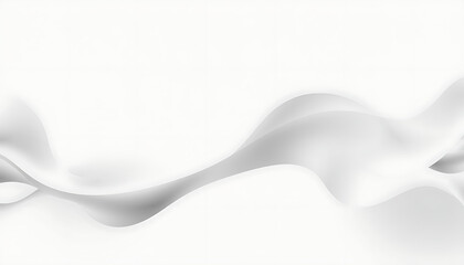 Abstract white and gray wavy lines creating a flowing and elegant design on a white background