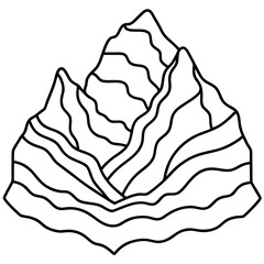 Danxia Landform line art vector