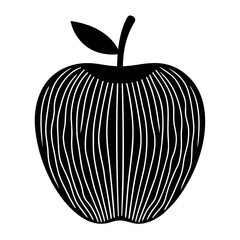 Stylized black silhouette of a wood apple presented as a clean vector icon