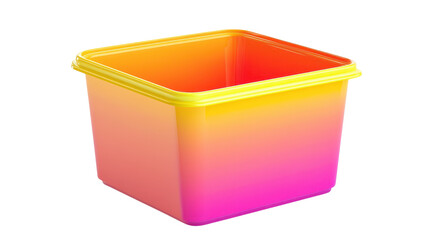 Vibrant square container features a smooth gradient color transition, perfect for organizing items in any space