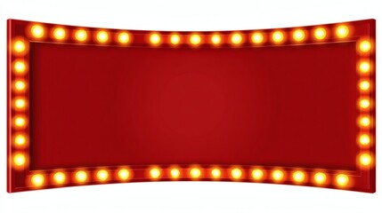 Vintage Red Sign with Bright Lights for Announcement or Advertisement