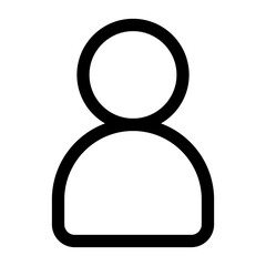 Simple Black and White Person Icon Minimalist Social Media Avatar