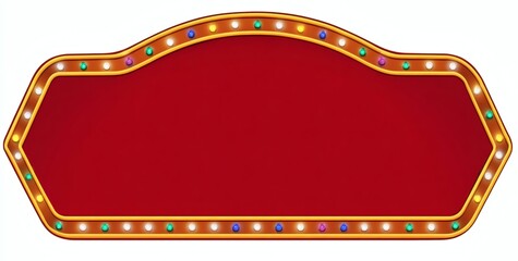 Bright Red Empty Retro Sign with Colorful Lights for Customization