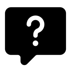 Question Mark Icon in Rounded Speech Bubble