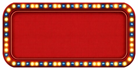 Bright Red Marquee Frame with Colorful Bulbs for Theatrical Use