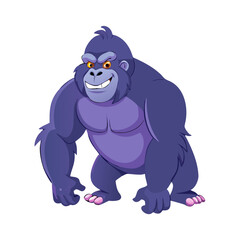 Strong Gorilla Character Grinning Fiercely Vector