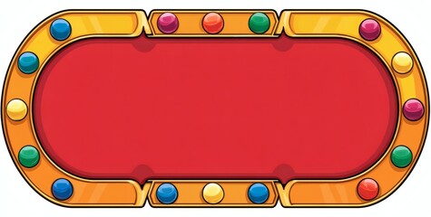 Colorful Gaming Table with Empty Red Surface for Creative Designs